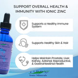 Eidon Ionic Minerals Liquid Zinc Concentrate - Ionic Zinc Supplement Drops for Adults and Kids, Support Immune System, Hair and Skin, Liver and Kidney Health, Relieves Stress - 2 oz