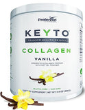 Keto Collagen Protein Powder with MCT Oil – Keto and Paleo Friendly Grass Fed and Pasture Raised Hydrolyzed Collagen Peptides – Fits Low Carb Diet and Keto Snacks – KEYTO Vanilla Flavor