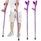Antdvao Forearm Crutches Pair Folding Crutches Lightweight Adjustable Crouches for Walking,Rubber Handles, Comfortable, Non-Slip Crutches for Adults(Purple)