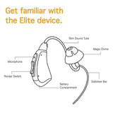 Otofonix Elite OTC Hearing Aid with Background Noise Reduction, Battery Powered, Behind-the-Ear Nearly-Invisible, for Seniors & Adults with Mild to Moderate Hearing Loss, Right Ear, Beige
