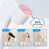 Hands-free Hair Dryer Holder with Any Angle Rotating Fully Positionable Arm. Bathroom Wall Mount Blow Dryer Holder, No Drilling Design, Can be Firmly Installed on the Wall or Mirror