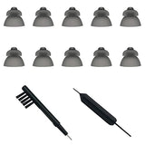 Hearing Aid Power Domes Ear Tips Closed Smokey Domes 4.0 for Phonak Marvel Hearing Amplifier with Cleaning Tools Brush Cleaner and Carry Case (Medium)