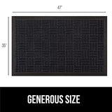 Gorilla Grip 100% Waterproof All-Season WeatherMax Doormat, 47x35, Durable Natural Rubber, Stain and Fade Resistant, Low Profile, Indoor Outdoor Door Mats, Easy Clean Patio Entrance Mat, Midnight Maze