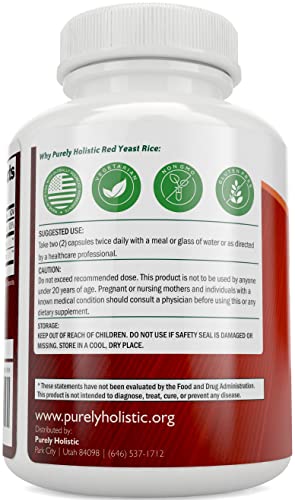 Red Yeast Rice 1200mg with CoQ10 & Flush Free Niacin 120 Vegetarian Capsules - Non Irradiated, Citrinin Free