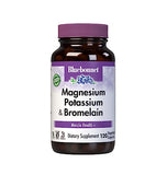 BlueBonnet Magnesium Potassium Plus Bromelain Vegetarian Capsules, White, Unflavored, 120 Count