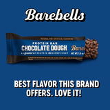 Barebells Protein Bars Chocolate Dough - 12 Count, Pack of 2 - Protein Snacks with 20g of High Protein - Chocolate Protein Bar with 1g of Total Sugars - Perfect on The Go Protein Snack & Breakfast Bars
