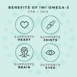 IWI Omega 3 Supports a Healthy Heart, Brain Development, Strong Bones & Joints and Eye Health, Vegan Supplements, 60 Day Supply