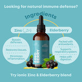 Liquid Zinc Supplement Drops - Zinc for Kids and Elderberry Extract, Immune Support Toddler Zinc, Sambucus Elderberry Syrup, Antioxidant Immune Vitamin Drops - Fast Absorption, Vegan, 60 Servings