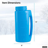 Ice Melt Salt Spreader Handheld Shaker for Lawn Seed, Salt, Ice Melt, Calcium, Deicer Shaker 2 Liter, Adjustable Hole Size, Handy for Fertilizer Lawn Seed Salt to Deice (Blue 2-Pack)