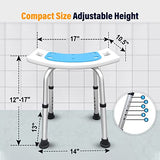 Nurhome Shower Stool for Inside Shower, Nonslip Bath Shower Seat for Tub and Bathroom, Bath Chair for Seniors, Elderly, Disabled, Handicap and Injured, 300lbs