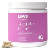 Love Wellness Sparkle Fiber Supplement for Digestive Health | Psyllium Husk Powder | Supports Regularity & Weight Management | Beauty Pills for Bloating Relief with Digestive Enzymes | 90 Capsules