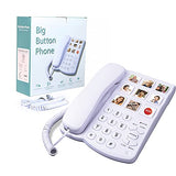 TelPal Big Button Corded Telephone with Speaker for Seniors Elderly, Amplified One Button Touch Picture Landline Phone for Old People, SOS Desk Telephones with Easy to Read Digit Numbers