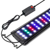 AQQA Aquarium Light,Full Spectrum LED Fish Tank Lights,12"-54" Adjustable Multi-Color White Blue Red Green LEDs with Extendable Brackets,14W-31W for Freshwater Plants 23W(24"-32")