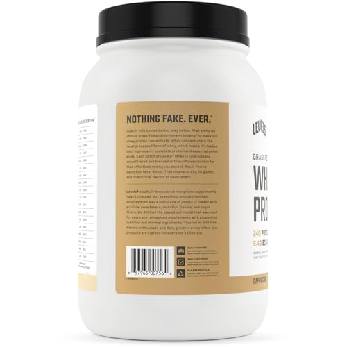 Levels Grass Fed 100 Whey Protein, No Hormones, Cappuccino, 2LB kate