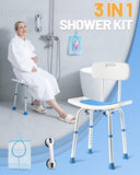 Leagent HSA FSA Shower Chair with Back, Shower Stool for Inside Shower, Shower Seat for Inside Tub, Bath Chair for Inside Bathtub for Elderly/Handicap