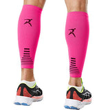 Rymora unisex-adult Leg Compression Socks, Calf Support Sleeves for Legs Pain Relief, Comfortable and Secure Footless for Fitness, Running, and Shin Splints 1 Pack, Pink, Small