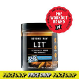 BEYOND RAW LIT | Clinically Dosed Pre-Workout Powder | Contains Caffeine, L-Citrulline, and Beta-Alanine, Nitric Oxide and Preworkout Supplement | Jolly Rancher Blue Raspberry | 30 Servings