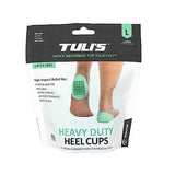 Tuli's Heavy Duty Heel Cups, Cushion Insert for Shock Absorption, Plantar Fasciitis, Sever’s Disease and Heel Pain, Made in The USA, Large, 1 Pair