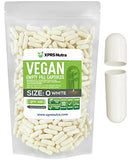 XPRS Nutra Size 0 Empty Capsules - 500 Count Empty Vegan Capsules - Vegetarian Empty Pill Capsules - DIY Vegetable Capsule Filling - Veggie Pill Capsules Empty Caps (White)