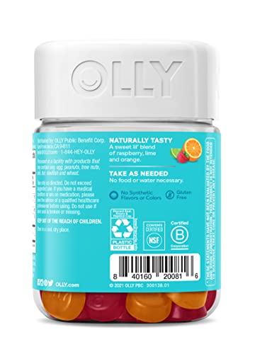 OLLY Kids Chillax, Magnesium Gummies Plus L-Theanine, Lemon Balm, Calm Chews for Kids 4+, Sherbet Flavor - 50 Count