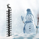 24 inch Elk Snow Gauge Outdoor, Iron Art Snow Measuring Gauge,Winter Snowflake Snow Measuring Stick, Xmas Snow Depth Measure Rod for Yard, Lawn, and Garden,Snow Ruler Christmas Decorative Gift