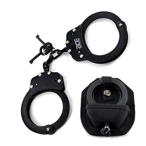 Ace Martial Arts Supply Heavy Duty Handcuffs and Keys (Black Chain)