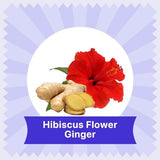 BLUE TEA - Hibiscus Ginger Herbal Tea - 60 Tea Bags || CAFFEINE FREE || New Year Gifts 2024 | Hibiscus - Ginger | Detox - Soothing | Vegan - Gluten Free - Non-GMO | Ziplock Pouch