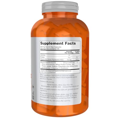 NOW Sports Nutrition, Amino Complete™, Protein Blend With 21 Aminos and B-6, 360 Veg Capsules