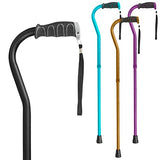 Vive Walking Cane for Women, Men, Elderly - Patented Offset Grip - Lightweight Adjustable Walking Aid with a Non-Slip Tip - Sturdy Balancing Mobility Aid for Seniors, Supports Up to 250lbs (Black)