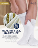 Bamboo Diabetic Socks Women & Men - 6 Pairs Neuropathy Socks | Bamboo Socks Womens | Diabetic Socks for Women Size 6-9 | 9-11