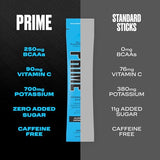 PRIME HYDRATION+ Sticks Blue Raspberry | Hydration Powder Single Serve Sticks | Electrolyte Powder On The Go | 250mg BCAAs, B Vitamins, Antioxidants | Low Sugar | Caffeine-Free | Vegan | 48 Sticks