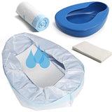 ONEDONE Bed Pan Set with 20 Pack Disposable Liners and Super Absorbent Pads, Heavy Duty Bedpan for Elderly Women and Men