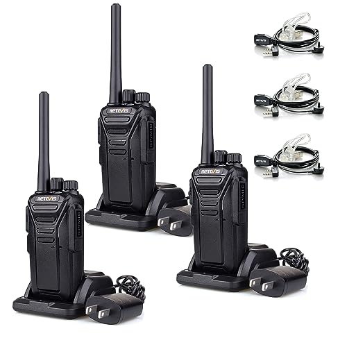 Retevis RT27 Walkie Talkies with Earpiece,Two Way Radios Rechargeable,USB Charging VOX Handsfree,2 Way Radio Long Range for Family Road Trip Camping Hiking Skiing(3 Pack)