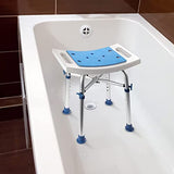 Aliseniors Shower Chair for Inside Shower - Nonslip Bath Shower Stool with Padded Seat Holes for Tub and Bathroom - Comfortable Bathing Bench for Elderly, Senior or Disabled and Handicap