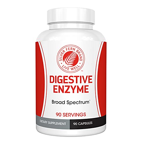 Silver Fern Brand Ultimate Digestive Enzyme Supplement - 1 Bottle = 30 Caplsules - High Potency, Multi Enzyme - Digestive Comfort & Food Tolerance - Hemicullulase, Peptidase, Maltase, More