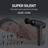 OLsky Massage Gun Deep Tissue, Handheld Electric Muscle Massager, High Intensity Percussion Massage Device for Pain Relief with 10 Attachments & 30 Speed(Black)