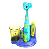 Brusheez® Kids’ Electric Toothbrush Set - Safe & Effective for Ages 3+ Parent Tested Approved with Gentle Bristles, 2 Brush Heads, Rinse Cup, 2-Minute Timer, Storage Base (Ollie The Elephant)