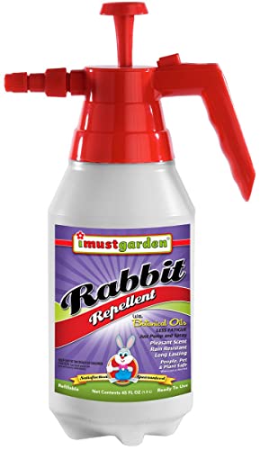 I Must Garden Rabbit Repellent: Mint Scent Rabbit Spray for Plants & Lawns – 45 oz. RTU Pump Spray