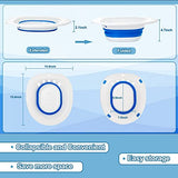 Nvxigac Sitz Bath for Toilet Seat, Sitz Bath for Hemorrhoids, Sitz Bath for Postpartum Care, Soothes Seat for Toilet, Wider Deeper Bowl, Collapsible Sitz Basin with Flusher, Fits Universal Toilet