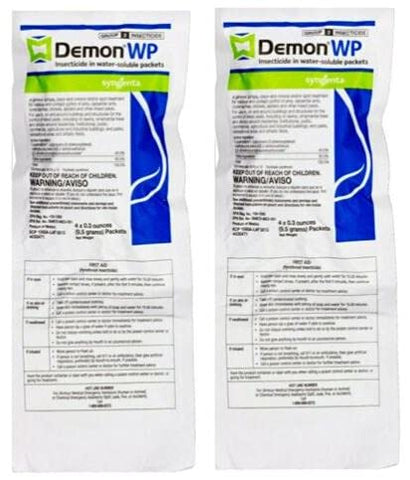 Syngenta Demon WP Insecticide 2 Envelopes Containing 4 Water-Soluble 9.5 Gram Packets Makes 4 Gallons Cypermethrin 40%