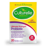 Culturelle Ultimate Strength Probiotic for Men and Women, Most Clinically Studied Probiotic Strain, 20 Billion CFUs, Supports Occasional Diarrhea, Gas & Bloating, Non-GMO, 20 Count