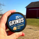 Grinds Coffee Pouches | 6 Cans of Cinnamon Roll | 18 Pouches Per Can | 1 Pouch eq. 1/4 Cup of Coffee (Cinnamon Roll)