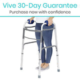 Vive Walker Handle Cushions (2-Pack) Extra Soft Sheepskin Grips - Padded Hand Cover Accessories for Folding Rolling Wheelchair, Rollator Handle, Senior, Elderly Grippers - Foam Padding for Disability