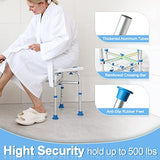 500lb Heavy Duty Shower Chair for Inside Shower, HSA/FSA Eligible Padded Shower Seat with Grab Bar, Adjustable Bath Chairs for Bathtub, Shower Stool for Elderly/Senior/Handicap/Pregnant by SOUHEILO