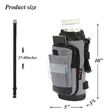 Crutch Bag Lightweight Crutch Accessories Storage Pouch with Reflective Strap and Front Zipper Pocket for Universal Crutch Bag to Keep Item Safety (Light Gray)