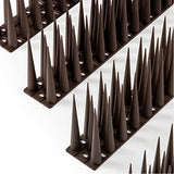 OFFO Bird Spikes Pigeon Outdoor Spikes for Cat Keep Birds Raccoon Off Covers 60 Feet, Brown