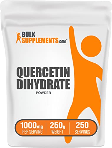 BULKSUPPLEMENTS.COM Quercetin Dihydrate Powder - Quercetin Supplements, Quercetin 1000mg, Quercetin Powder - Antioxidants Supplement, Gluten Free, 1000mg per Serving, 250g (8.8 oz)