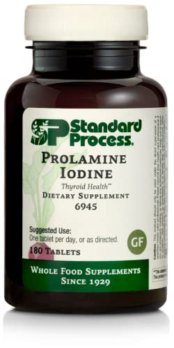 Standard Process Prolamine Iodine - Thyroid Support with Prolamine Iodine, Calcium Lactate, Iodine, Calcium, and Magnesium Citrate - 180 Tablets