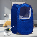 Portable Sauna Tent, Foldable One Person Full Body Spa for Detox Therapy Without Steamer- Blue