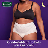 Depend Night Defense Adult Incontinence Underwear for Women, Disposable, Overnight, Large, Blush, 14 Count, Packaging May Vary